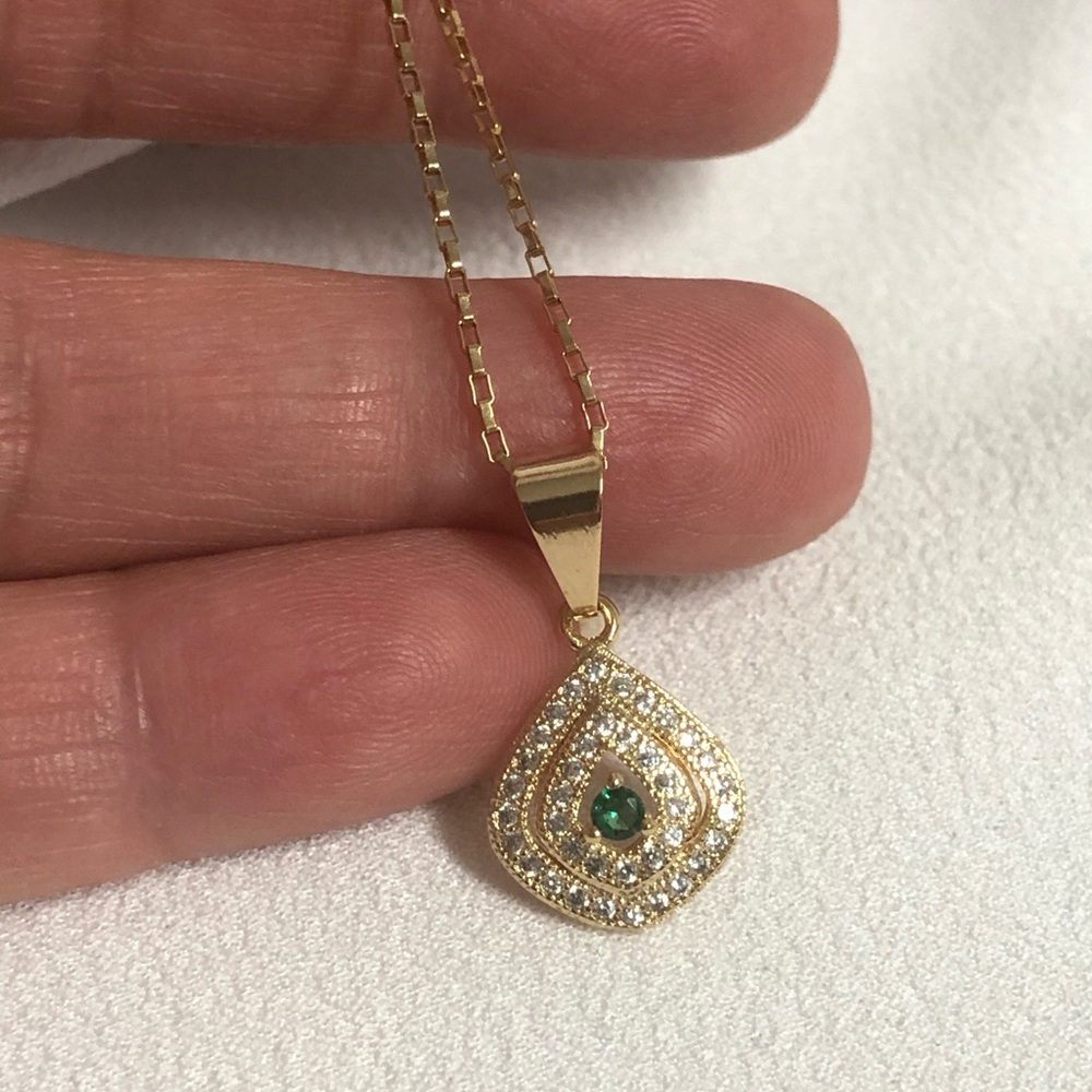 18k Gold Filled Diamond Necklace - Picture 4 of 6